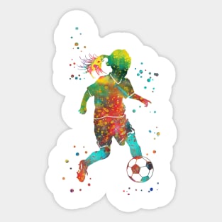 Soccer Player Little Girl With Ball Sticker